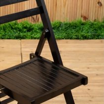 Baxter Outdoor Solid Wood Folding Chair In Black