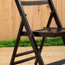 Baxter Outdoor Solid Wood Folding Chair In Black