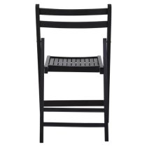 Baxter Outdoor Solid Wood Folding Chair In Black