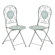 Calderon Outdoor Grey Metal Seating Chairs In Pair