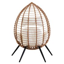 Gazit Outdoor Egg Design Seating Chair In Natural Rattan Effect