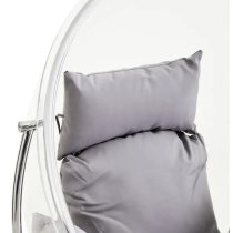 Gazit Clear Swing Seat Hanging Chair With Grey Cushions