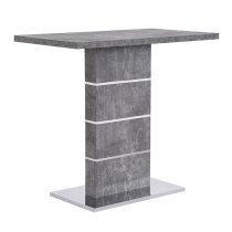 Parini Concrete Effect Bar Table With 4 Ripple Black Stools