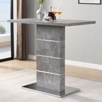 Parini Concrete Effect Bar Table With 4 Ripple White Stools