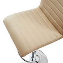 Ripple Faux Leather Bar Stool In Taupe With Chrome Base