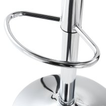 Ripple Faux Leather Bar Stool In Taupe With Chrome Base