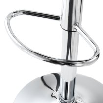 Ritz Faux Leather Bar Stool In Taupe And White With Chrome Base