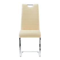 Petra Cream Faux Leather Dining Chairs In Pair