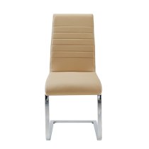 Symphony Faux Leather Dining Chair In Taupe And White