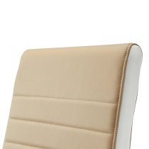 Symphony Faux Leather Dining Chair In Taupe And White