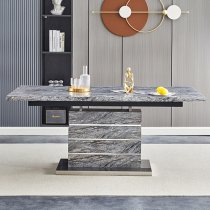 Parini Large Extending Dining Table In Melange Marble Effect