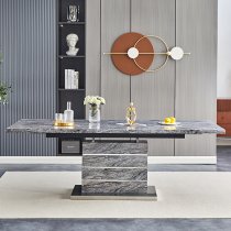 Parini Large Extending Dining Table In Melange Marble Effect