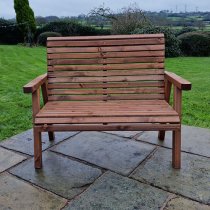 Vail Timber Garden 2 Seater Bench In Brown