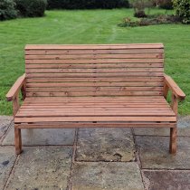 Vail Timber Garden 3 Seater Bench With Green Cushion