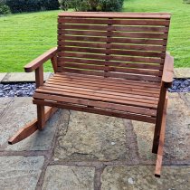 Vail Timber Rocking Bench In Brown