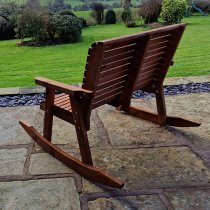 Vail Timber Rocking Bench In Brown