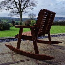 Vail Timber Rocking Bench In Brown