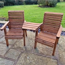 Vail Timber Angled Love Seat In Brown