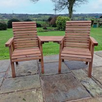 Vail Timber Angled Love Seat In Brown