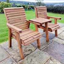 Vail Timber Square Love Seat In Brown