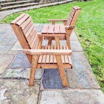 Vail Timber Square Love Seat In Brown