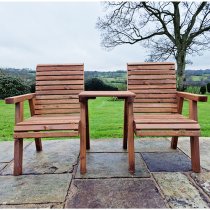 Vail Timber Square Love Seat In Brown