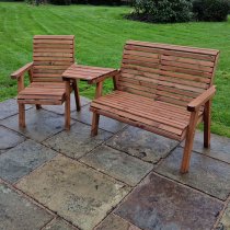 Vail Timber Angled 1 Seater And 2 Seater Trio Set In Brown