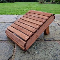 Vail Timber Garden Footstool In Brown