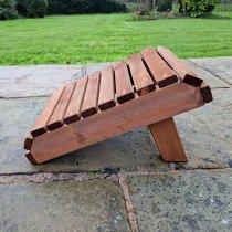 Vail Timber Garden Footstool In Brown