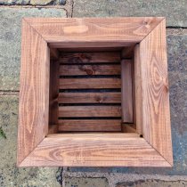 Vail Timber Planter Small Square In Brown