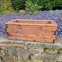 Vail Timber Trough Large In Brown