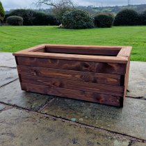 Vail Timber Trough Large In Brown