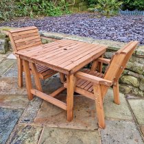 Vail Timber Brown Dining Table Small With 2 Chairs