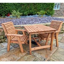 Vail Timber Brown Dining Table Small With 2 Chairs