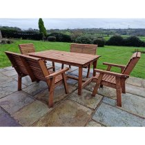 Vail Timber Brown Dining Table Large With 2 Chairs 2 Benches