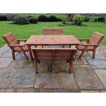 Vail Timber Brown Dining Table Large With 2 Chairs 2 Benches