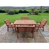 Vail Timber Brown Dining Table Large With 2 Chairs 2 Benches