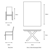 Vega 6 Seater Dining Set With Stacking Chairs And 3m Parasol