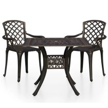 Dillon Cast Aluminium 3 Piece Bistro Set In Bronze