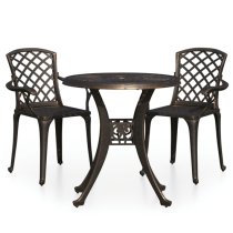 Durham Cast Aluminium 3 Piece Bistro Set In Bronze