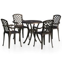 Durham Cast Aluminium 5 Piece Bistro Set In Bronze