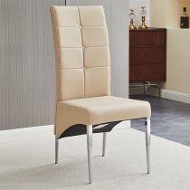 Vesta Studded Faux Leather Dining Chair In Taupe