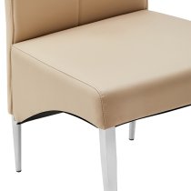 Vesta Studded Faux Leather Dining Chair In Taupe