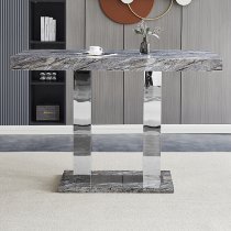 Caprice High Gloss Bar Table Large In Melange Marble Effect