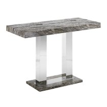 Caprice High Gloss Bar Table Large In Melange Marble Effect