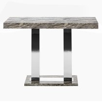 Caprice High Gloss Bar Table Large In Melange Marble Effect