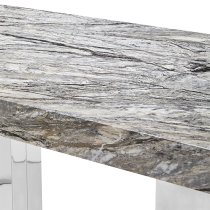 Caprice High Gloss Bar Table Large In Melange Marble Effect