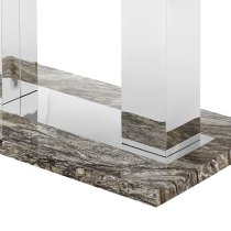 Caprice High Gloss Bar Table Large In Melange Marble Effect