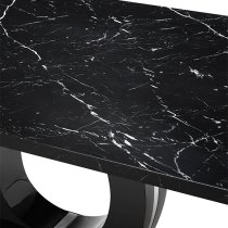 Halo High Gloss Dining Table In Milano Marble Effect