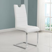 Parini Small Extending Melange Dining Table 4 Petra White Chairs